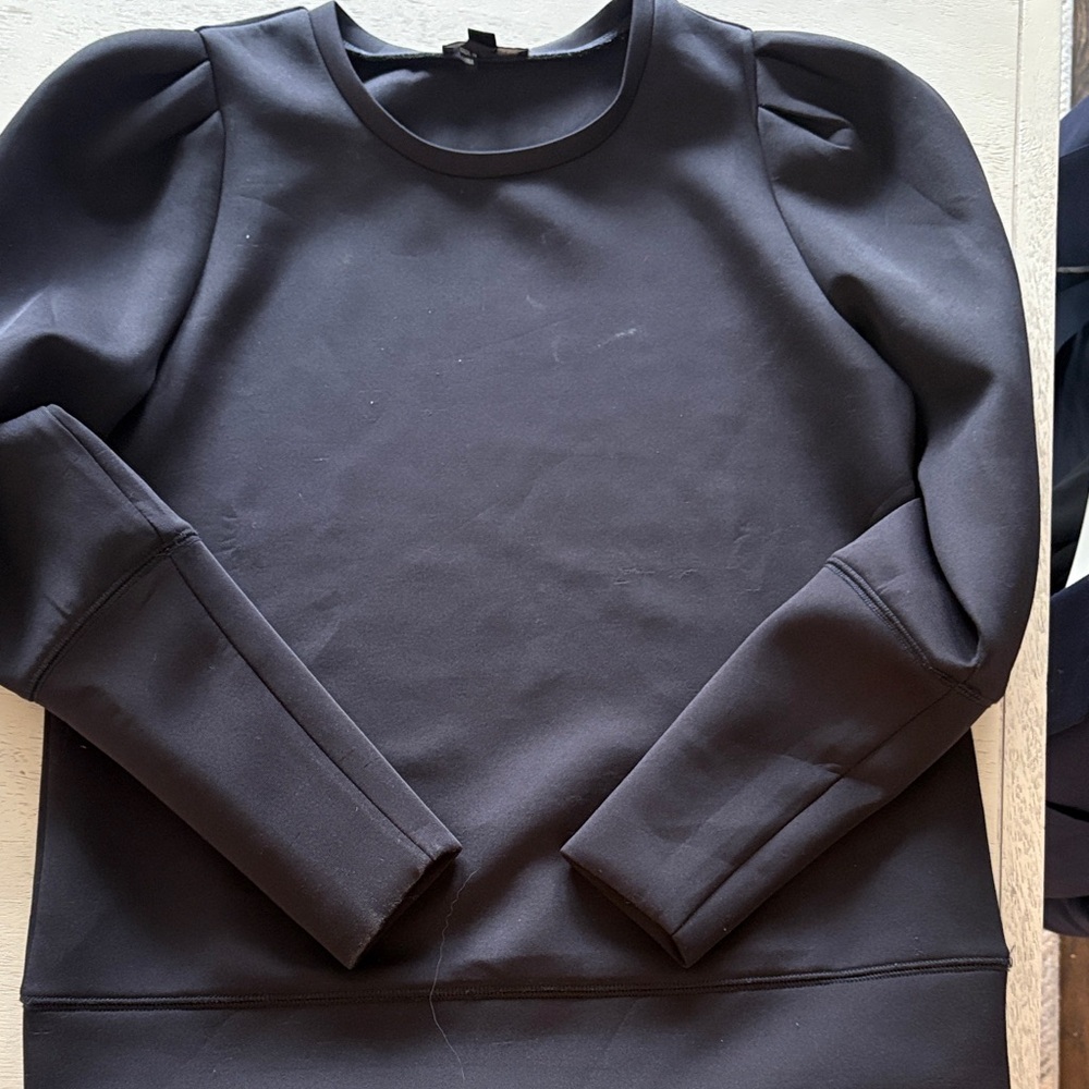 Stella & Dot Black Puff Sleeve Blouse